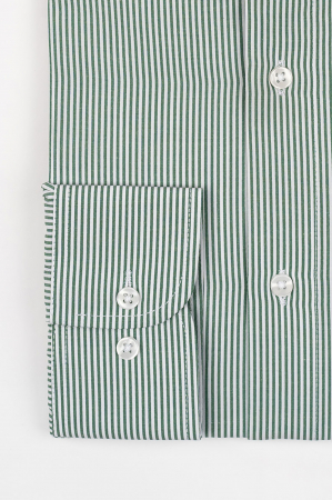Camasa barbati regular fit alba cu dungi verzi [1]