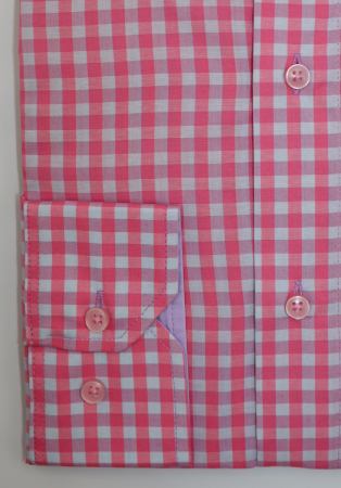 Camasa barbati slim fit cu carouri roz [1]