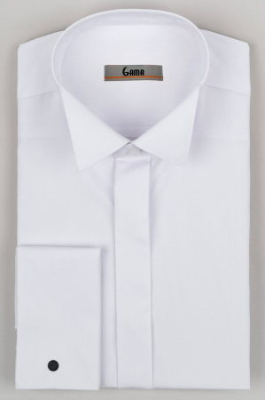 Camasi slim fit - Camasa barbati slim fit alba cu guler pentru papion CONFORT