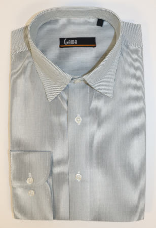 Camasa barbati slim fit alba cu dungi verzi [0]