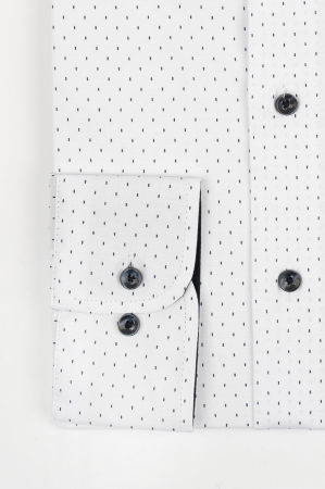 Camasa barbati slim fit alba cu imprimeu bleumarin PREMIUM [1]