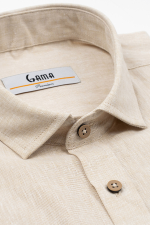 Camasa barbati slim fit bej din in PREMIUM - guler clasic [8]
