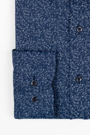 Camasa barbati slim fit albastra cu imprimeu abstract bleu CONFORT [1]