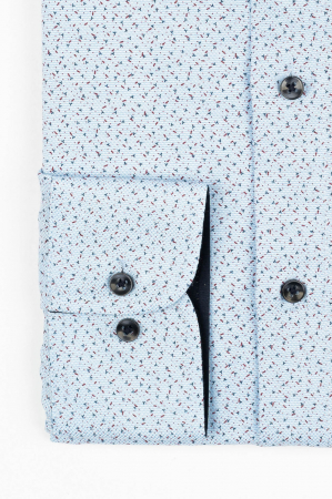Camasa barbati slim fit bleu cu imprimeu bleumarin si rosu [1]