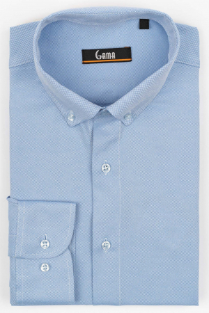 Camasi barbati - Camasa barbati slim fit  albastru deschis Oxford 2XL