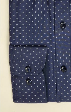 Camasa barbati slim fit bleumarim cu imprimeu alb [1]