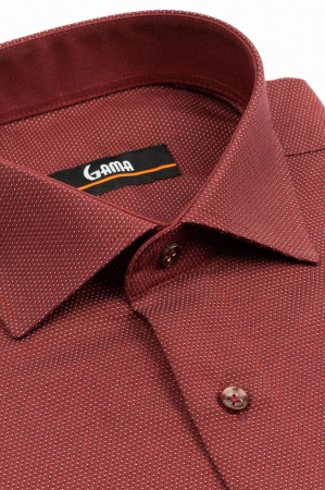 Camasa barbati slim fit bordo cu insertie alba [2]