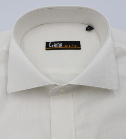 Camasa barbati slim fit ivory cu guler pentru papion [2]
