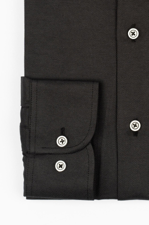 Camasa barbati slim fit  neagra Oxford [4]