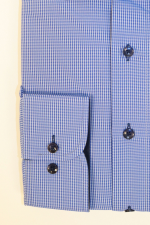 Camasa barbati regular fit albastra cu carouri mici bleu [1]