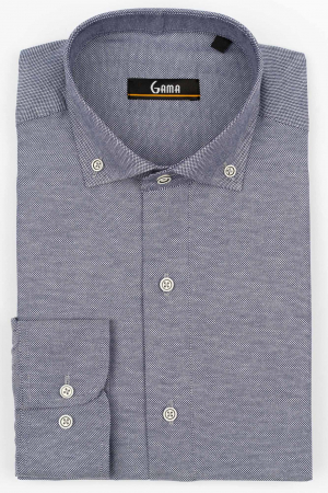 Camasi barbati - Camasa barbati slim bleumarin Oxford
