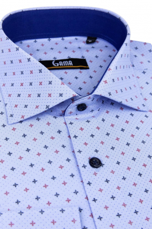 Camasa bleu cu imprimeuri colorate 2XL [1]