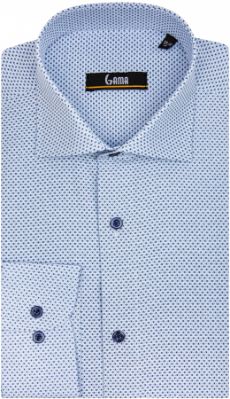 Camasa bleu regular cu imprimeuri mici [0]