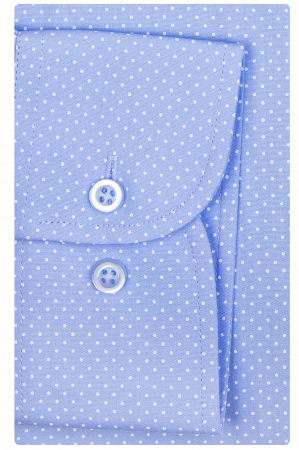 Camasa bumbac bleu cu buline regular 2XL [2]