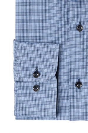 Camasa casual cu carouri mici albastre regular [2]