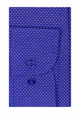 Camasa casual slim albastra cu imprimeuri [2]