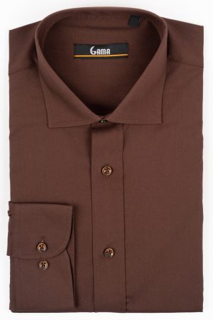Camasa clasica regular fit  maro [0]
