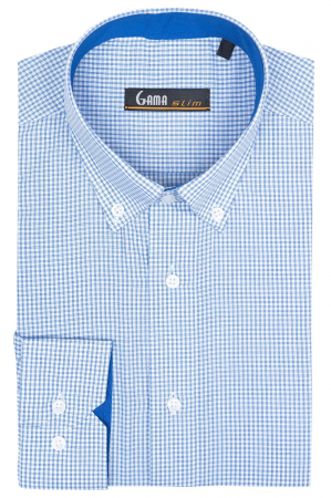 Camasa cu carouri albastre slim fit [0]