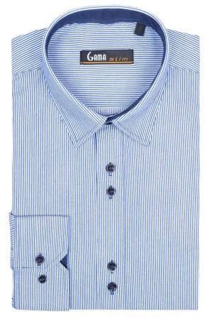 Camasa cu dungi albastre slim fit [0]