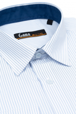 Camasa cu dungi bleu slim fit [1]