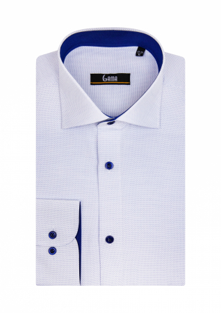 Camasa cu maneca lunga regular cu imprimeuri mici bleumarin [0]