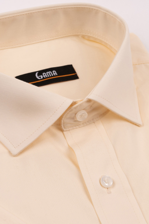Camasa cu maneca scurta regular fit  bej uni [1]