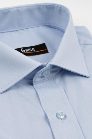 Camasa cu maneca scurta regular fit bleu uni [1]
