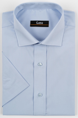 Camasi maneca scurta - Camasa cu maneca scurta regular fit bleu uni