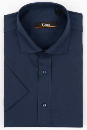 Camasi barbati - Camasa cu maneca scurta regular fit bleumarin