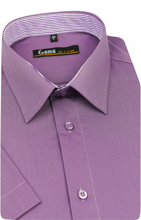 Camasa cu maneca scurta slim uni mov [1]