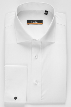 Camasi elegante - Camasa eleganta cu manseta pentru butoni regular fit alba