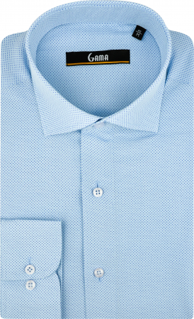 Camasa eleganta regular bleu cu imprimeuri [0]