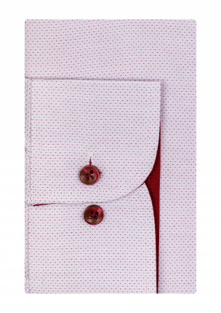 Camasa eleganta slim alba cu imprimeuri [2]