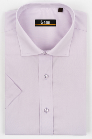 Camasi barbati - Camasa lila regular fit cu maneca scurta
