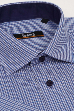 Camasa maneca scurta 2XL-4XL cu carouri albastre [1]