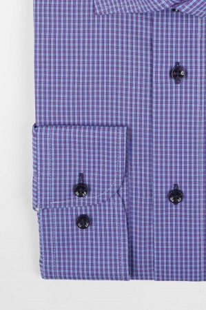 Camasa mov cu carouri bleu slim [3]