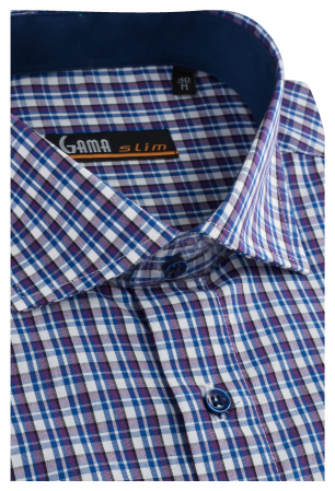 Camasa mov regular cu carouri [1]