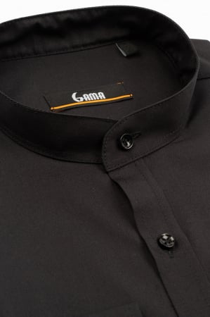 Camasa neagra regular fit cu guler tunica [2]