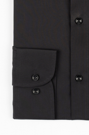 Camasa neagra slim fit cu guler tunica [1]