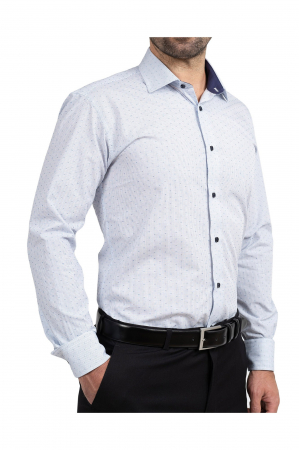 Camasa office cu carouri mici albastre [0]