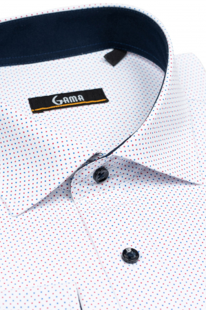 Camasa regular 2XL-4XL alba cu buline [1]