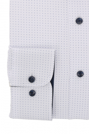 Camasa slim fit alba cu buline [2]