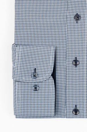 Camasa regular alba cu carouri bleu si bleumarin [1]