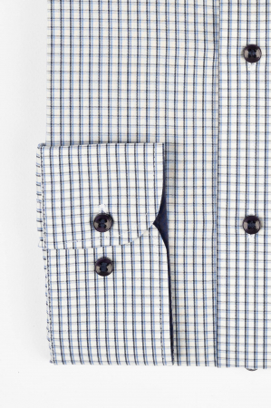 Camasa regular alba cu carouri bleu si negre 2XL-4XL [2]