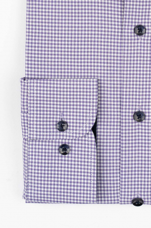 Camasa regular alba cu carouri mov [2]