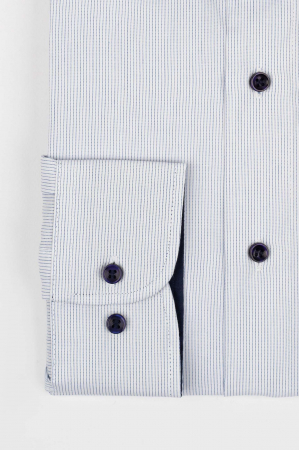 Camasa regular alba cu dungi albastre 2XL [2]