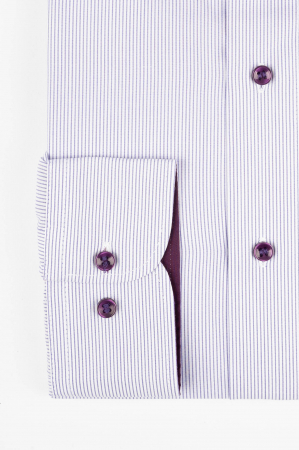 Camasa regular fit  alba cu dungi mov 2XL-4XL [2]
