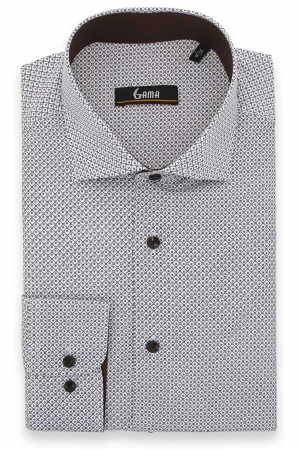 Camasa regular alba cu elemente geometrice [0]