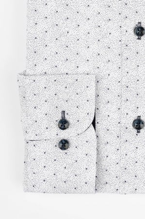 Camasa regular alba cu imprimeu bleumarin [2]