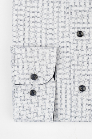 Camasa regular alba cu imprimeu geometric bleumarin 2XL [1]